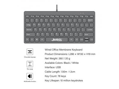 Bàn Phím Văn Phòng Jedel K1000B – Nhỏ Gọn, Mỏng Nhẹ, Kết Nối USB